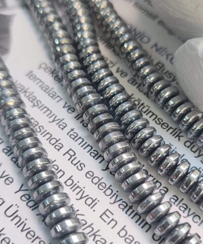 6x2 Mm Rondela Hematit Dogal Tas Gumus