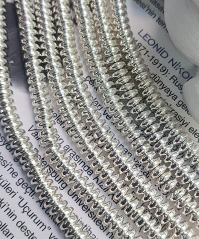 6x2 Mm Rondela Hematit Dogal Tas Parlak Gumus
