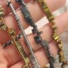 6x2 Mm Tila Cift Delikli Hematit Dogal Tas 2