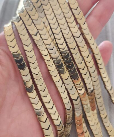 6x3 Mm Cavus Hematit Dogal Tas Soft Gold