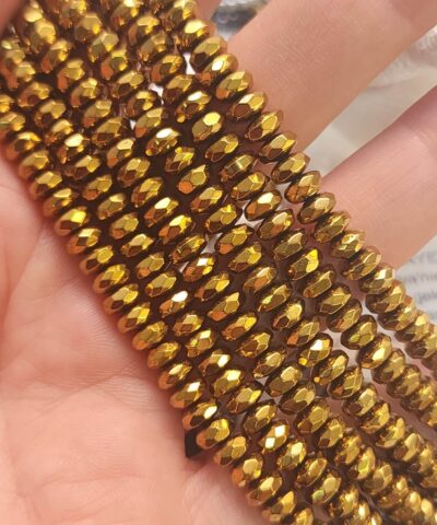 6x3 Mm Rondela Fasetli Hematit Dogal Tas 2