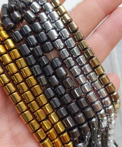 6x6 MM Silindir Hematit Doğal Taş Boncuk