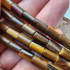 6x8 Mm Silindir Kaplan Gozu Dogal Tas