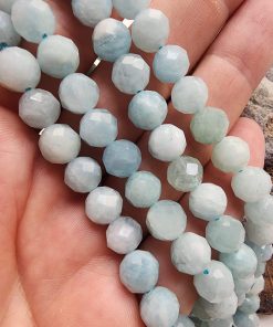 8 MM AAA Fasetli Akuamarin Doğal Taş