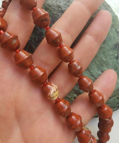 8 MM Amorf Bombeli Arpa Kırmızı Jasper Taşı