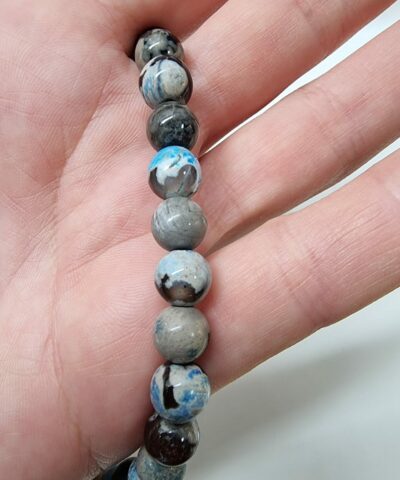 8 Mm Damarli Akik Dogal Tas Boncuk 501