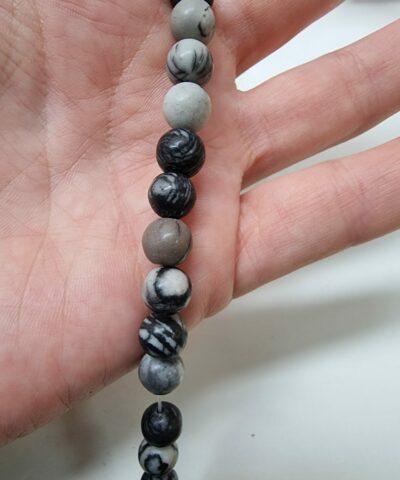 8 Mm Damarli Akik Dogal Tas Boncuk 504