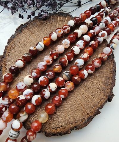 8 Mm Damarli Akik Dogal Tas Boncuk 506