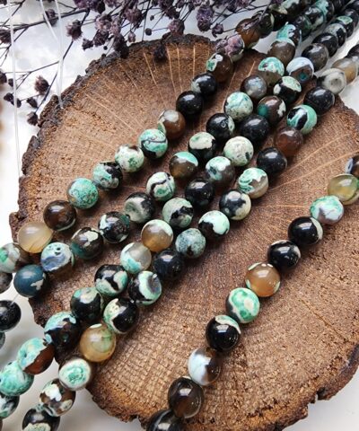 8 Mm Damarli Akik Dogal Tas Boncuk 508