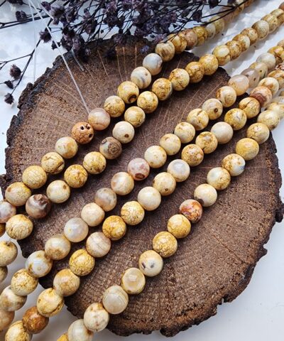 8 Mm Damarli Akik Dogal Tas Boncuk 509