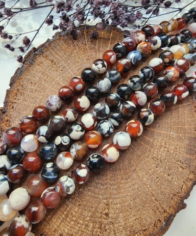 8 Mm Damarli Akik Dogal Tas Boncuk 510