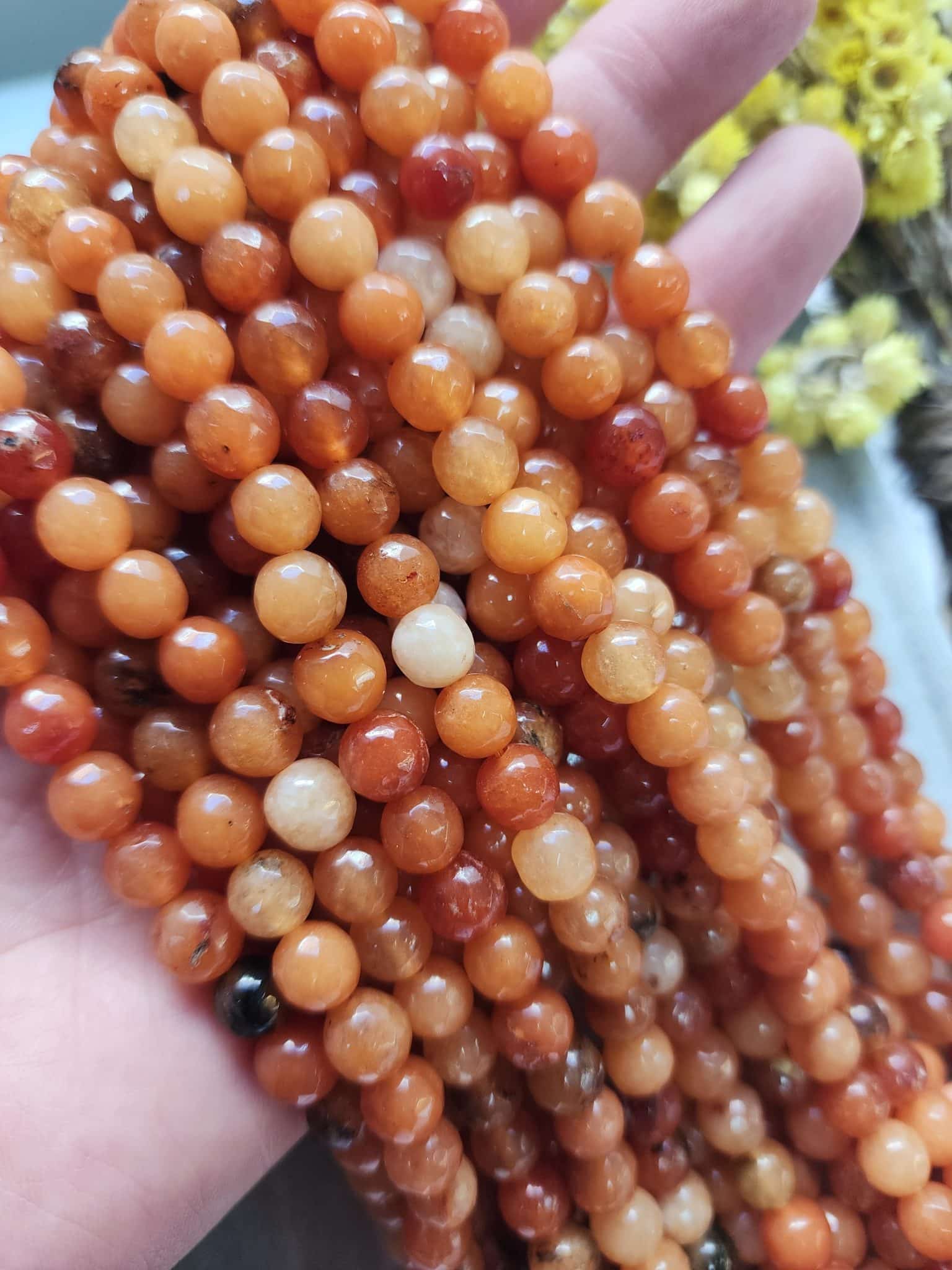 8 MM Faset Akik Ceyt Kuvars Taşı