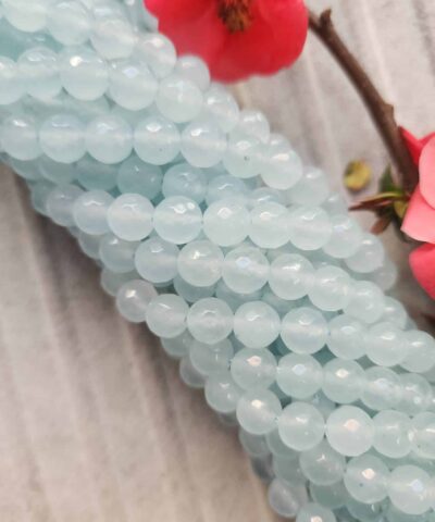 8 MM Faset Akuamarin Ceyt Kuvars Taşı