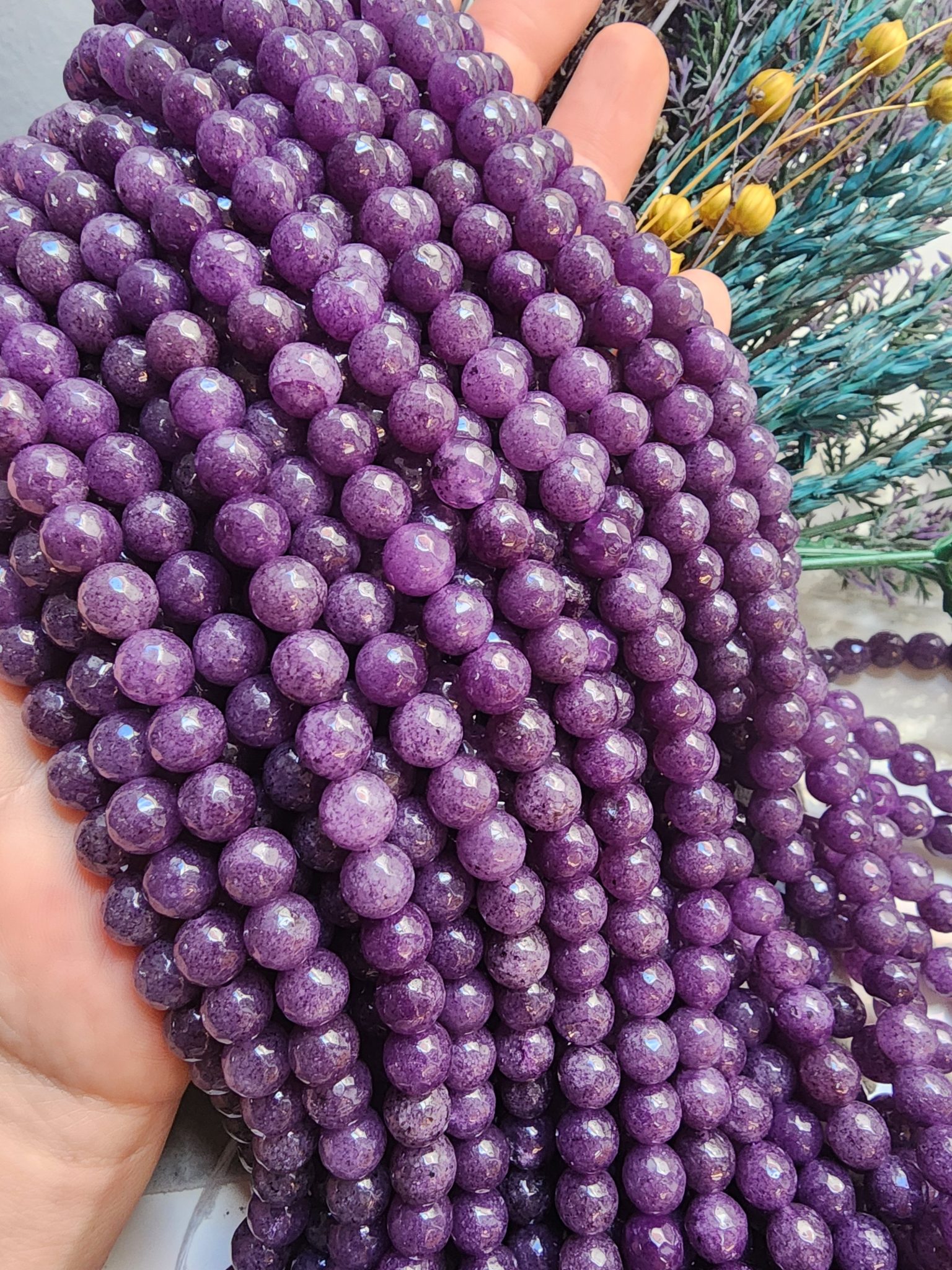 8 MM Faset Ametist Ceyt Kuvars Taşı