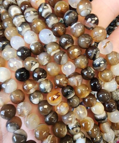 8 MM Faset Kahve Akik Taşı