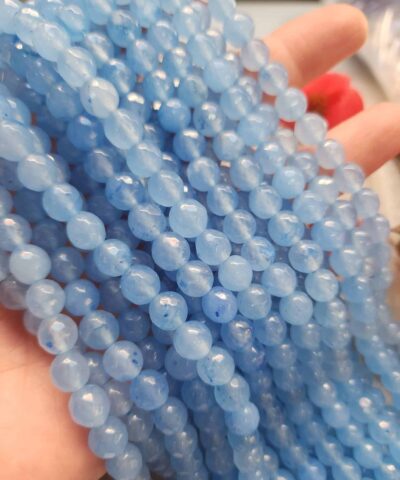 8 MM Faset Kalsedon Ceyt Kuvars Taşı