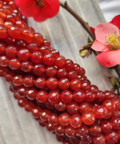 8 MM Faset Karnelyan Ceyt Kuvars Taşı