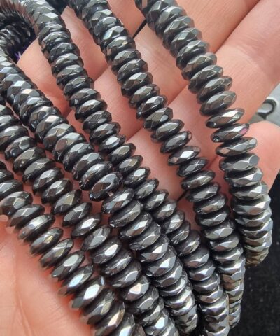 8 Mm Faset Kesim Rondela Hematit Dogal Tas 2