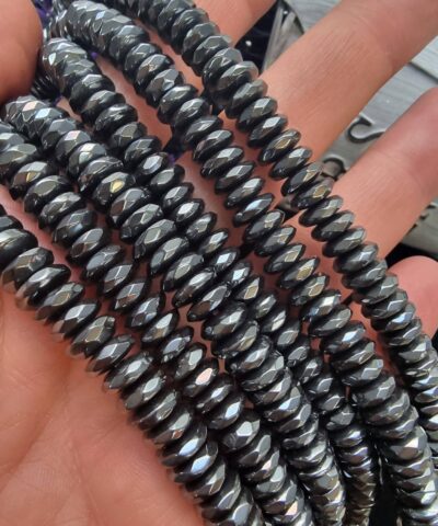 8 Mm Faset Kesim Rondela Hematit Dogal Tas