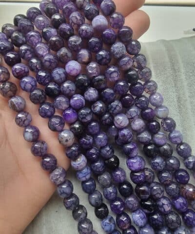 8 Mm Faset Lila Parcali Akik Tasi 2