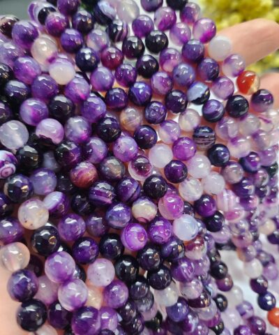 8 MM Faset Mor Akik Taşı