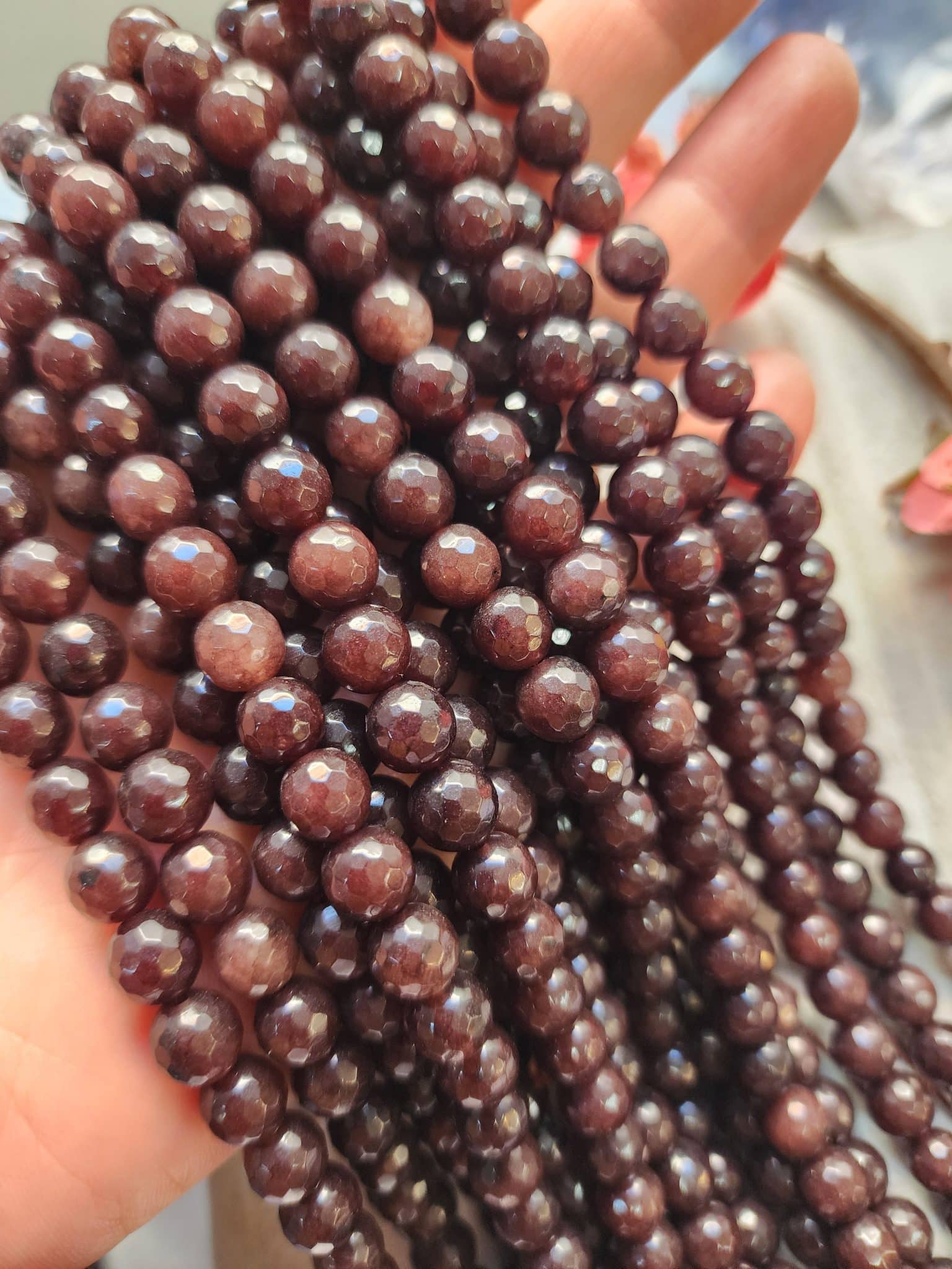 8 MM Faset Obsidyen Ceyt Kuvars Taşı