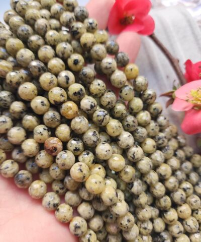 8 MM Faset Sarı Benekli Ceyt Kuvars Taşı