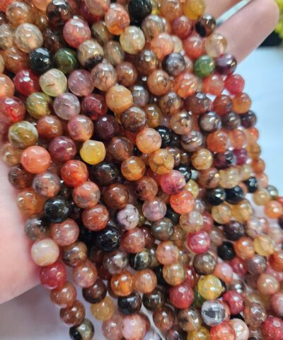 8 MM Faset Yosun Parçalı Akik Taşı