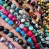 8 Mm Fasetli Damarli Akik Dogal Tas Boncuk