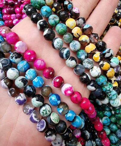 8 Mm Fasetli Damarli Akik Dogal Tas Boncuk 4