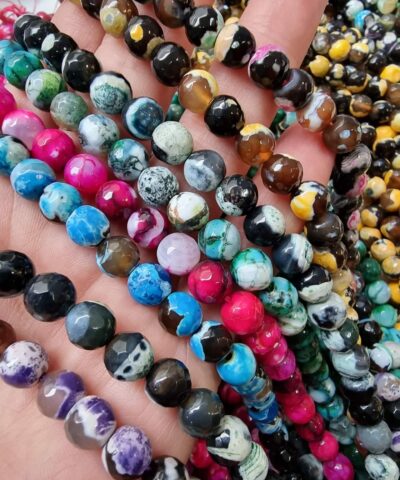 8 Mm Fasetli Damarli Akik Dogal Tas Boncuk