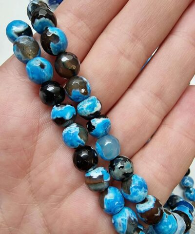 8 Mm Fasetli Damarli Akik Dogal Tas Boncuk 503
