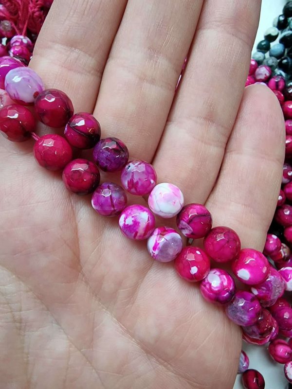 8 Mm Fasetli Damarli Akik Dogal Tas Boncuk 504