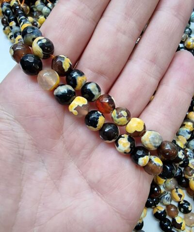 8 Mm Fasetli Damarli Akik Dogal Tas Boncuk 505