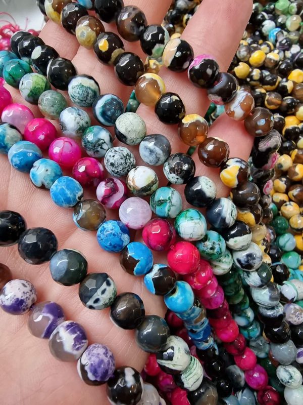 8 Mm Fasetli Damarli Akik Dogal Tas Boncuk