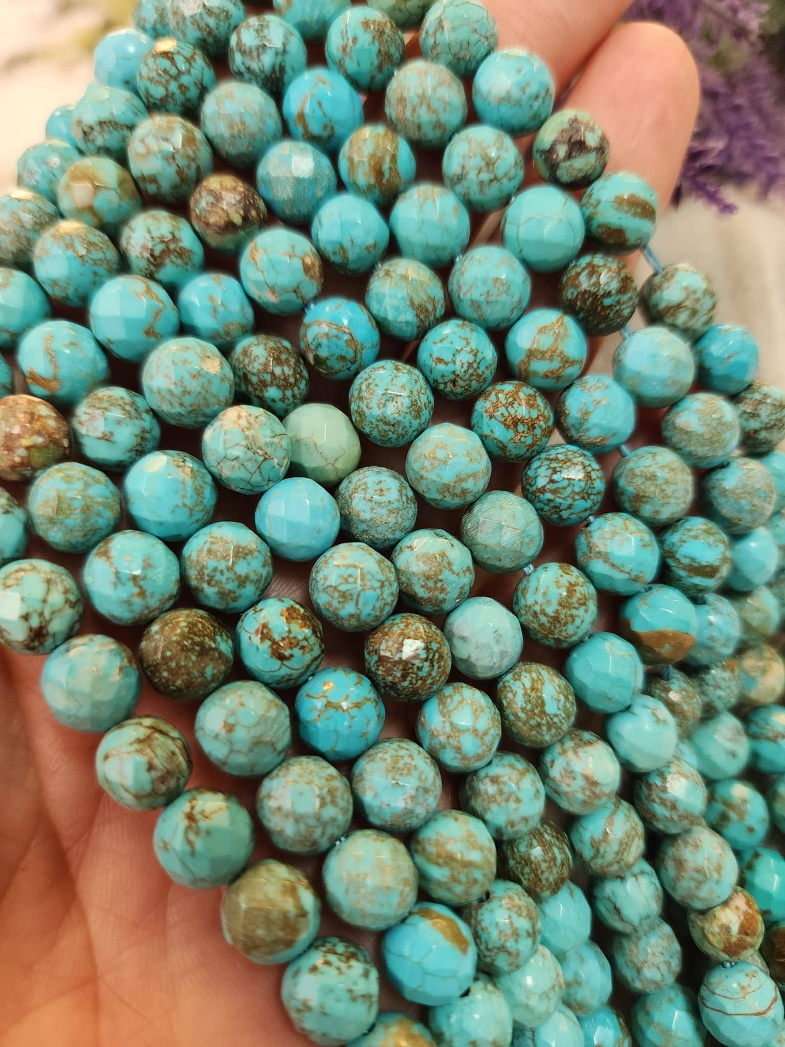 8 Mm Fasetli İran Firuze Tasi Dizi 3