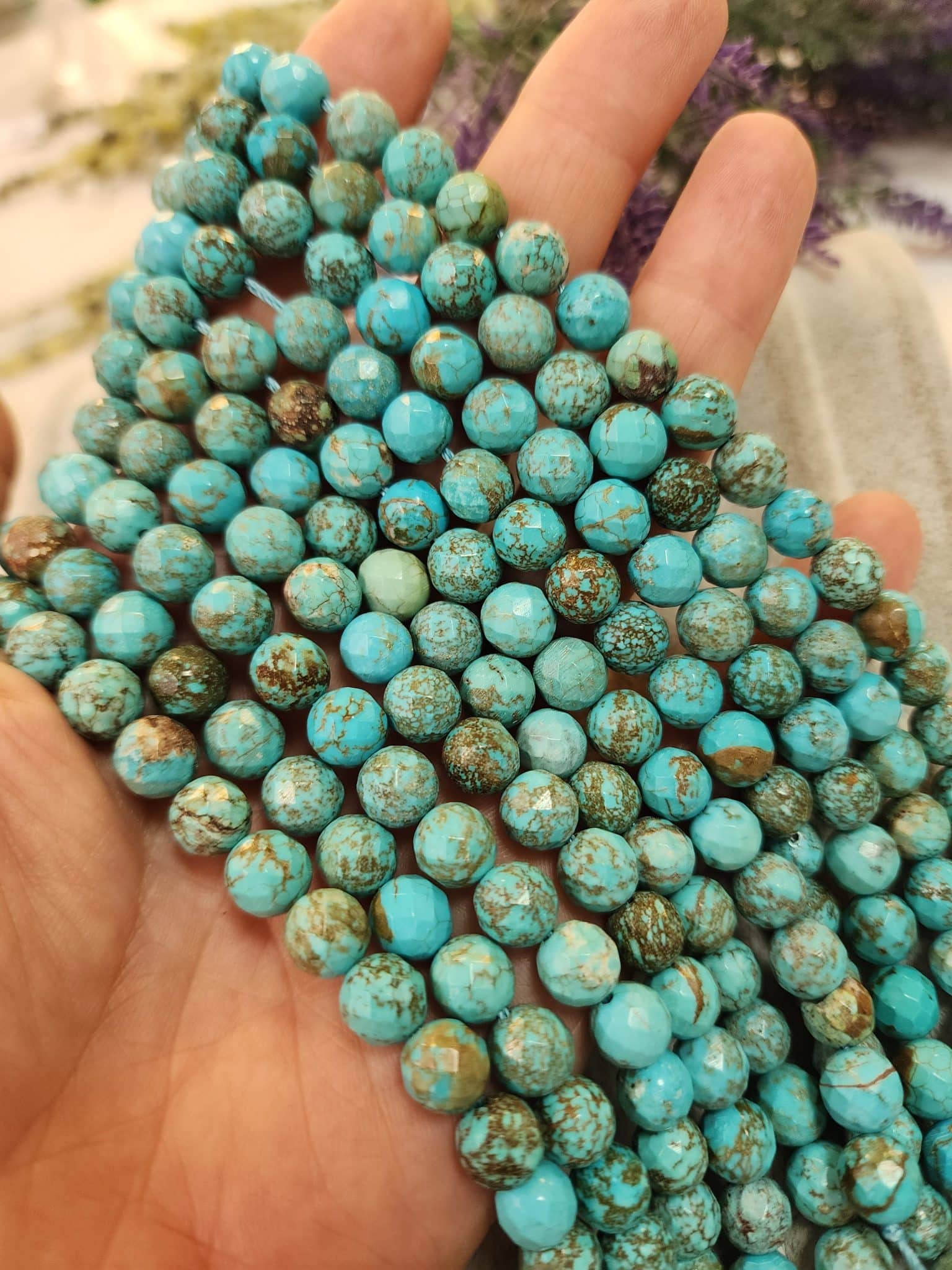 8 Mm Fasetli İran Firuze Tasi Dizi