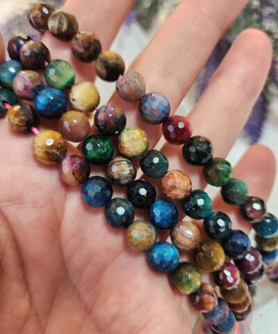 8 Mm Fasetli Renkli Kaplan Gozu Tasi