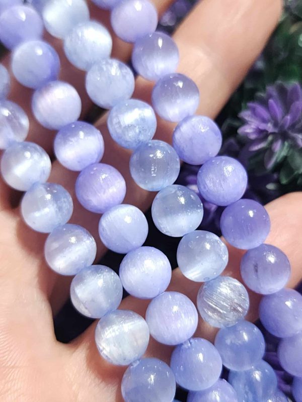 8 MM İndigo Selenit Doğal Taş Dizi