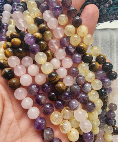 8 MM Karışık Çakra Orijinal Doğal Taş