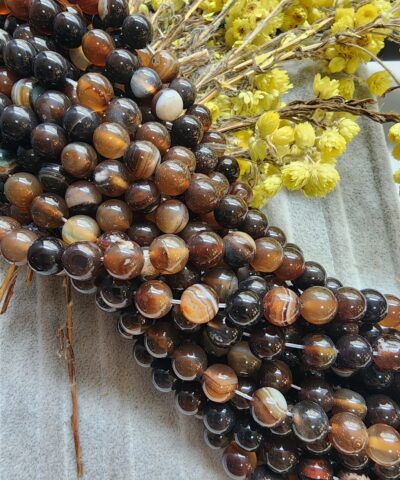 8 MM Koyu Kahve Göz Akik Taşı