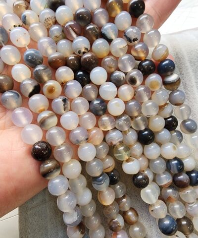 8 Mm Kure Bej Mix Akik Tasi