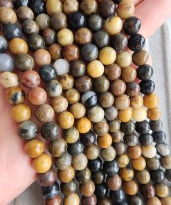 8 MM Küre Kahve Ağaç Akik Taşı