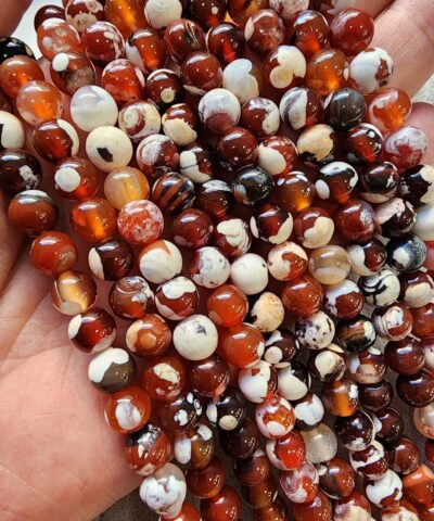 8 Mm Kure Kahve Beyaz Akik Tasi 4