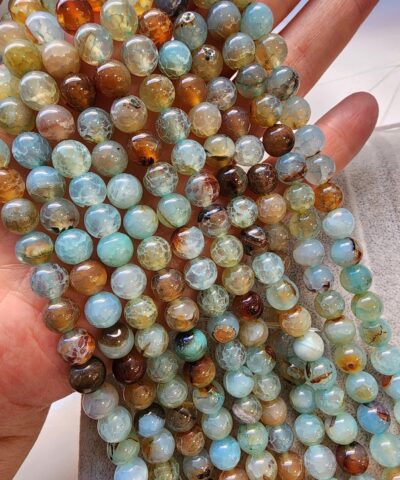 8 Mm Kure Kahve Turkuaz Akik Tasi