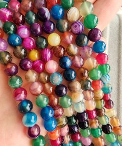 8 MM Küre Renkli Çakra Akik Taşı