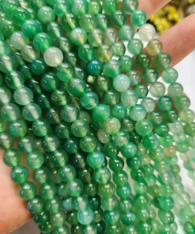 8 MM Küre Soft Yeşil Akik Taşı