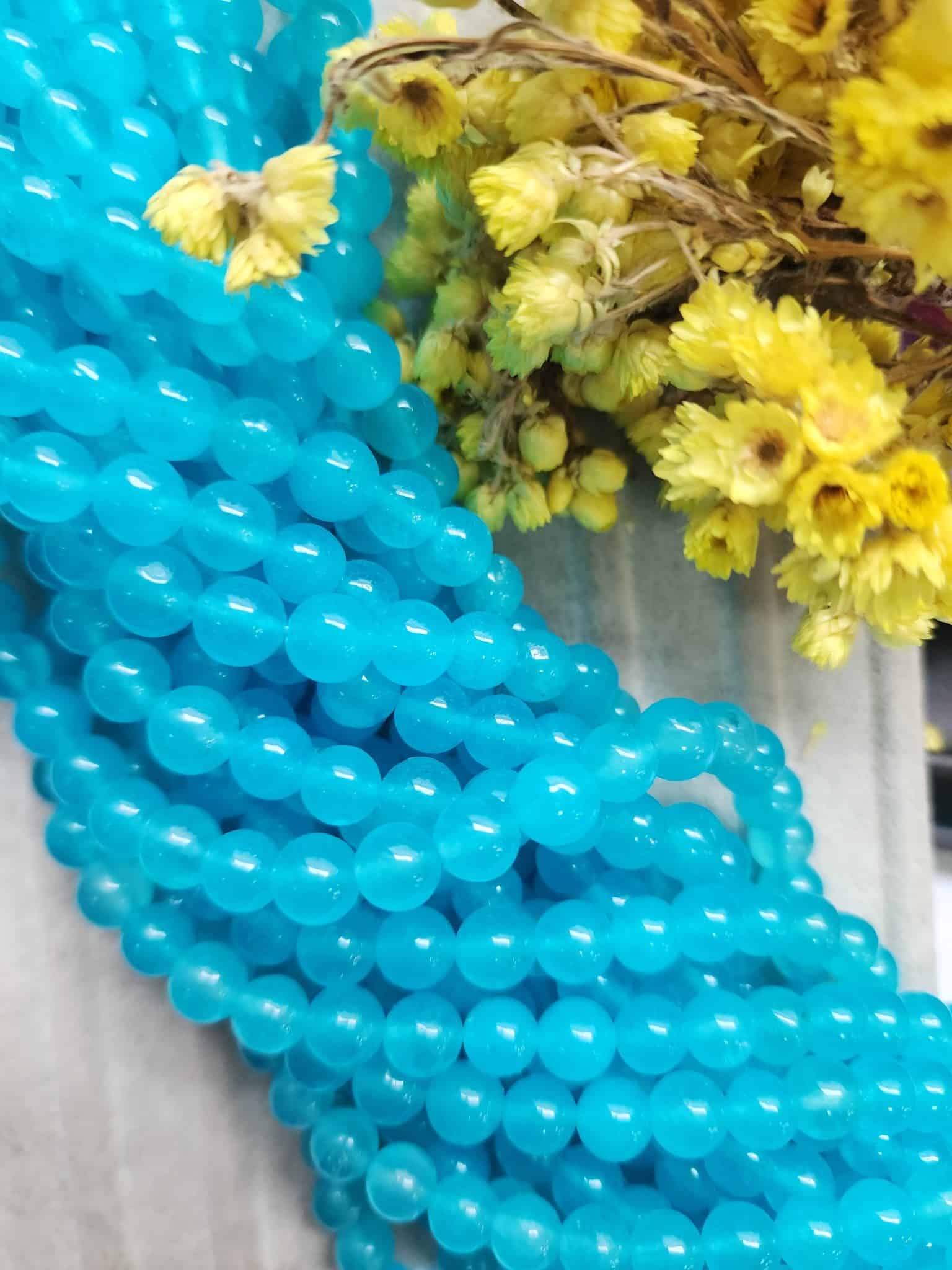 8 Mm Mavi Ceyt Kuvars Tasi