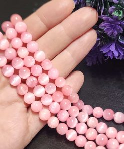 8 MM Mercan Selenit Doğal Taş Dizi