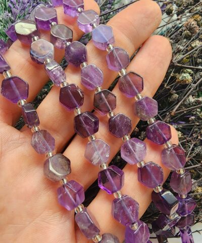 8 MM Petek Ametist Doğal Taş